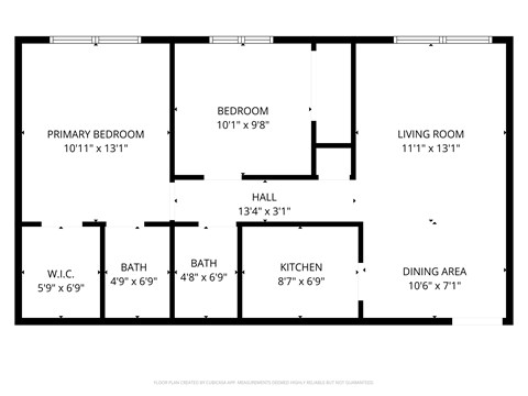Floor plan for 2 beds, 2 baths, 776 sqft